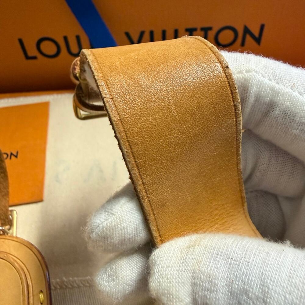 Louis Vuitton Vachetta Leather Luggage Tag and Poignet Authentic NO BOX - Picture 10 of 11